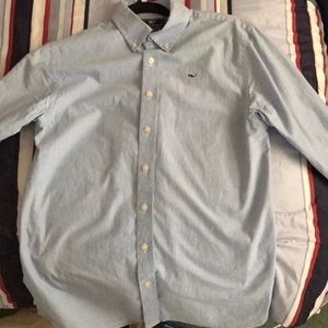 Boys vineyard vines blue whale shirt size Large
